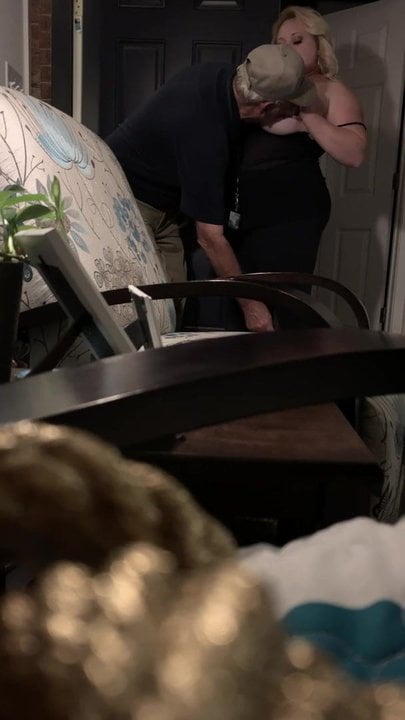 Delivery Guy touch my step mom