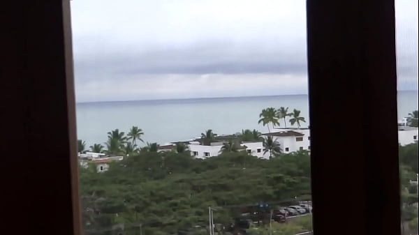 On the beach, stepmother gives me permission to enjoy her hairy pussy and masturbate